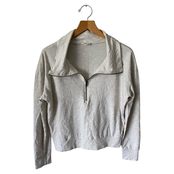 Synergy Organic Clothing Tops - Synergy Organic Half Zip Pullover Sweatshirt Beige Organic Cotton Size L Granola